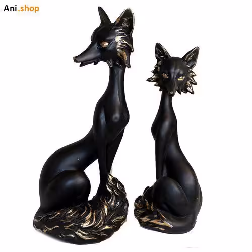 مجسمه روباه جفتی پلی استرکدDKO-133