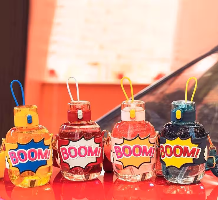 قمقمه نی و بند دار نشکن تریتان طرح Boom حجم 750 میل