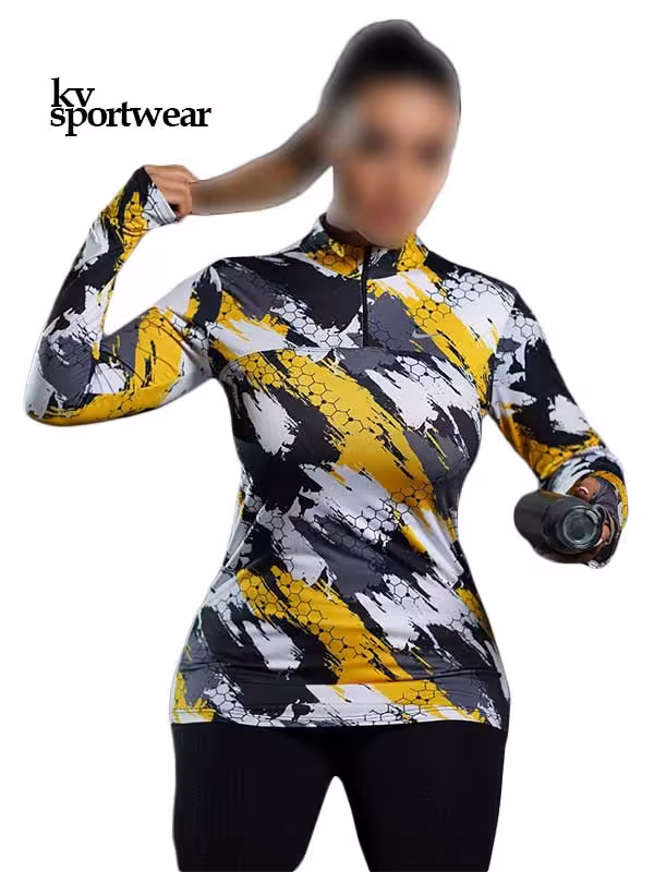 تیشرت نیم زیپ فینگردار ورزشی زنانه Nike کد 006