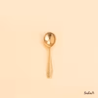 قاشق ادویه برنجی طلایی مدل کاج