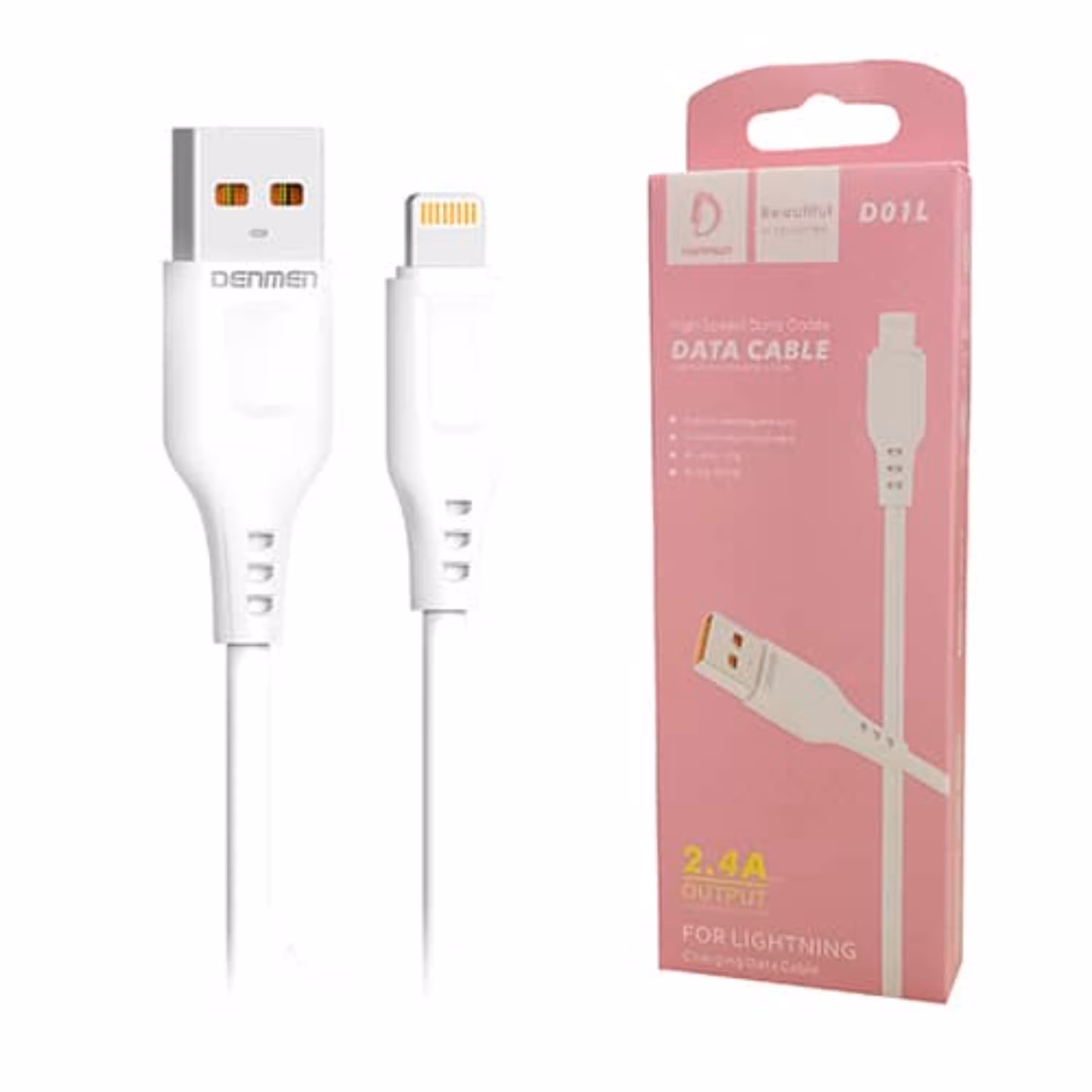کابل شارژ آیفونی DENMEN مدل D01L