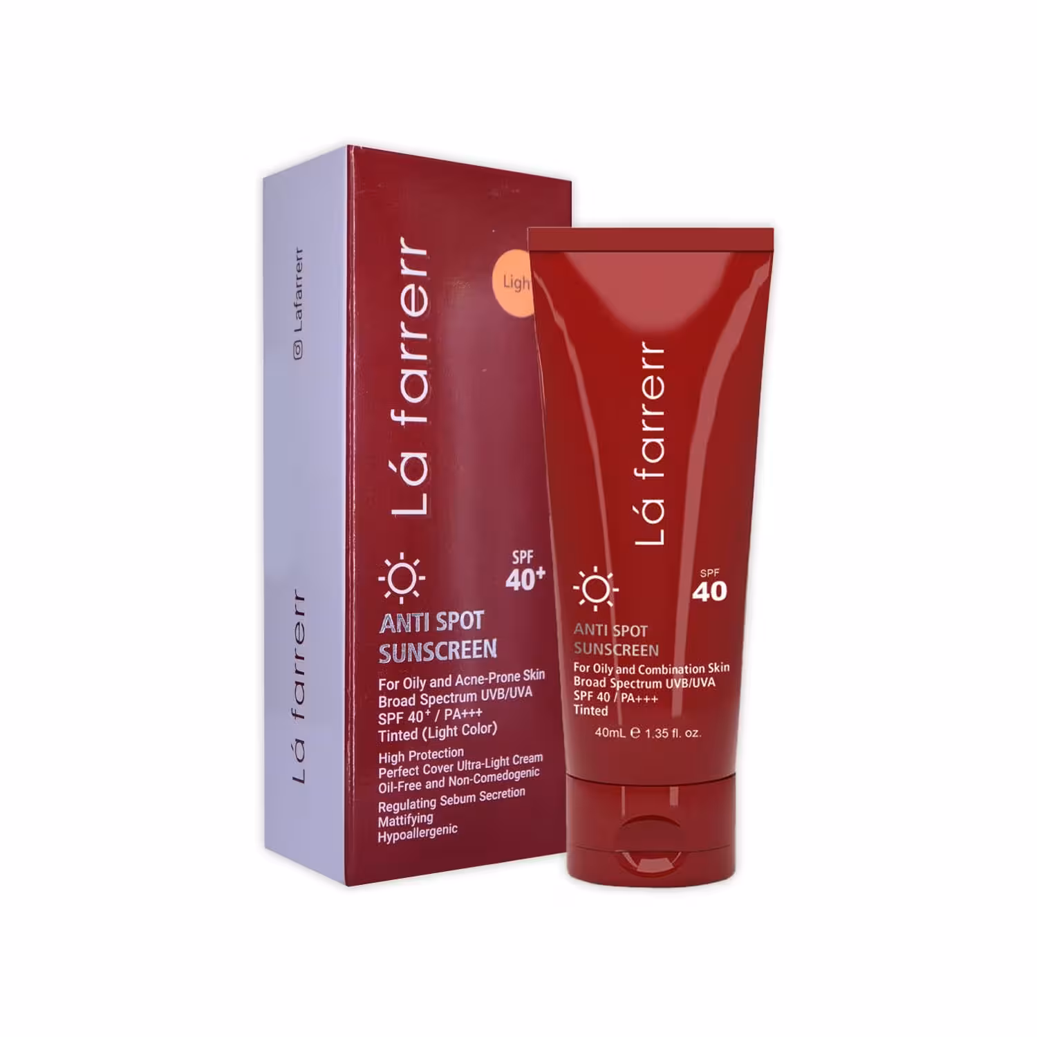 کرم ضدآفتاب و ضدلک رنگی لافارر (مخصوص پوست چرب و مستعد آکنه) 40میل SPF40