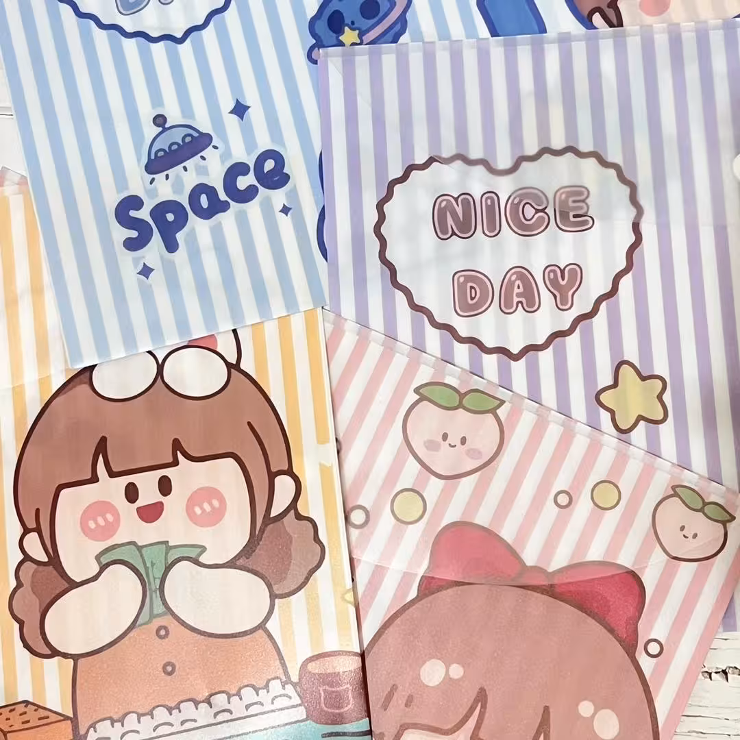 پوشه دکمه دار سایز آ4 طرح دختر و پسر