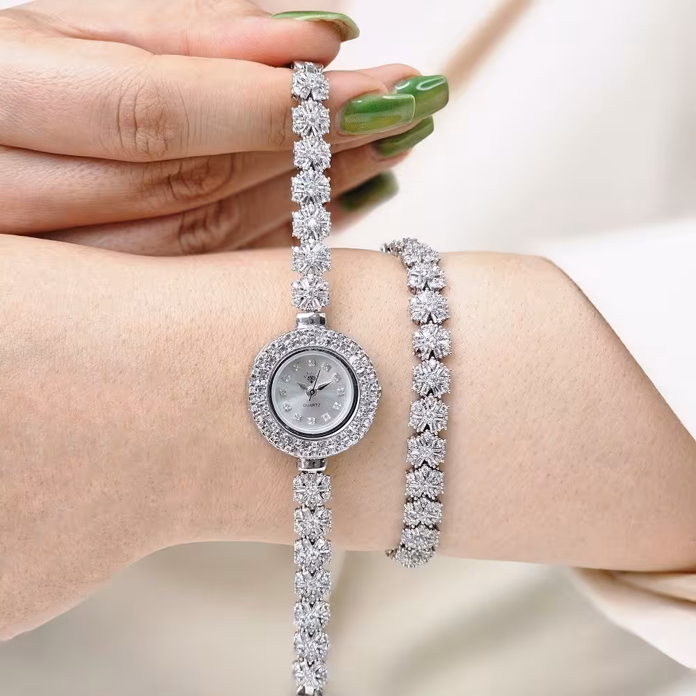 ست ساعت و دستبند نقره زنانه مدل SWB2