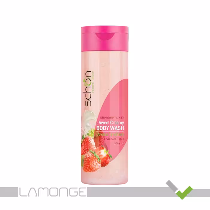 شامپو بدن کرمی شیر و توت فرنگی شون حجم 300 میلی لیتر