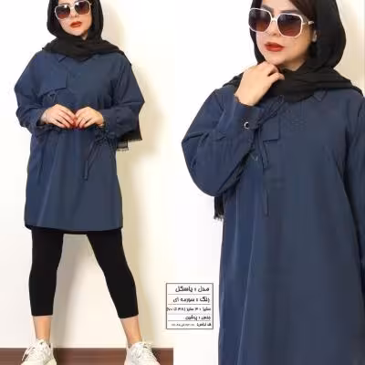 مانتو جلو بسته پرشین بزرگ سایز ، سایز بندی تا 60 مدل یاسگل - کد 4647