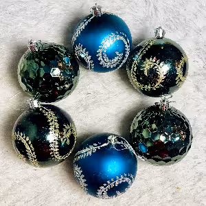 اویز گوی کریسمس 6 عددی 8 سانت کد 435