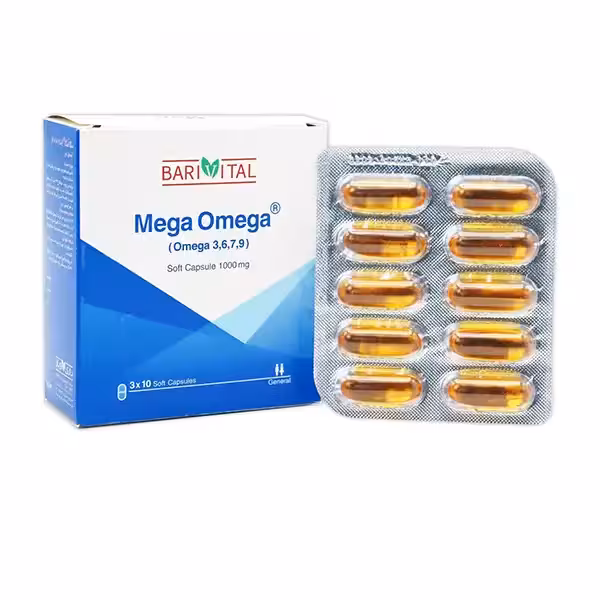 قیمت و خرید سافت ژل مگا امگا 1000 میلی گرم 9 7 6 3 باریویتال