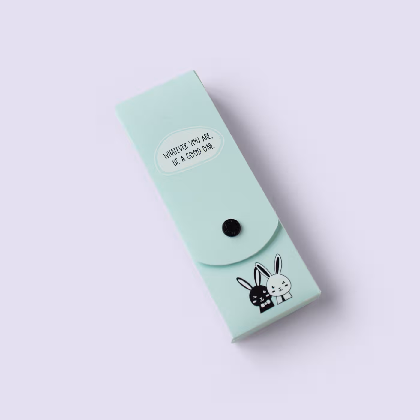 جامدادی طلقی دکمه ای خرگوشی آبی پاستلی پاپکو (PAPCO)