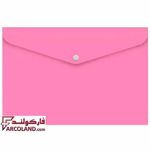 پوشه دکمه دار صورتی سایز A4 مدل پلاستیکی | پاکت