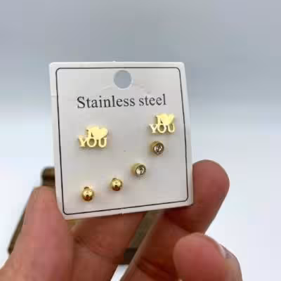 گوشواره 3جفتی طلایی