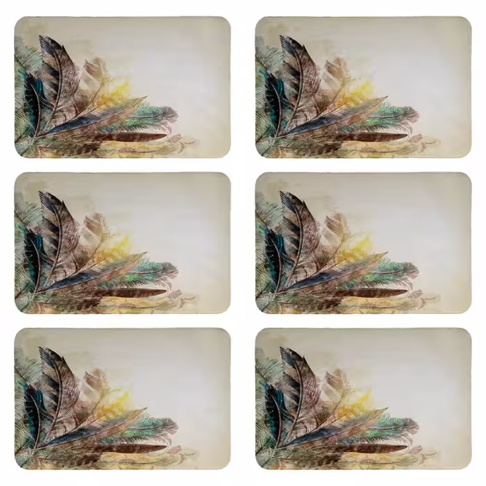 زیربشقابی طرح پر کد 8180 بسته 6 عددی | کالا مکس