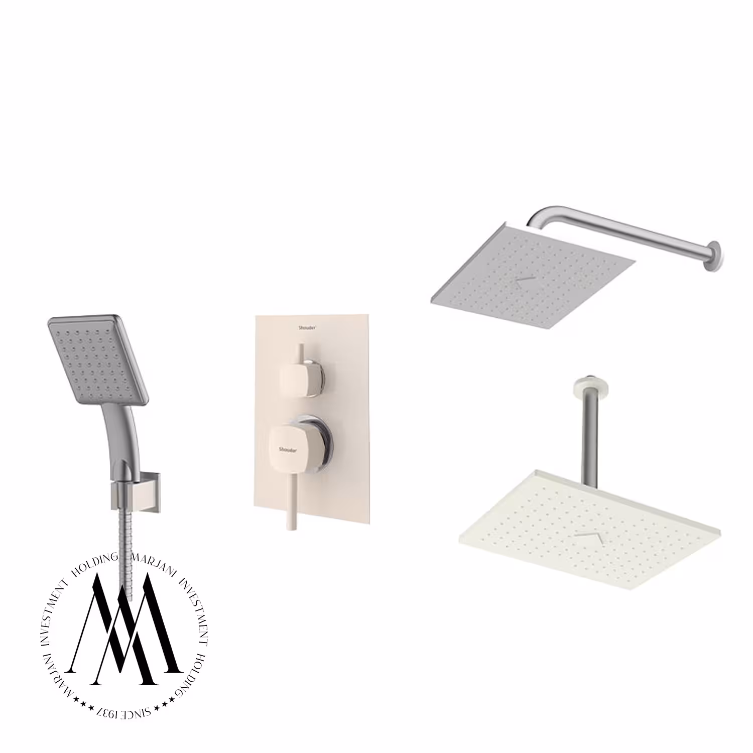 شیر حمام توکار شودر مدل رومر ABS تیپ 3 (شیری کروم)