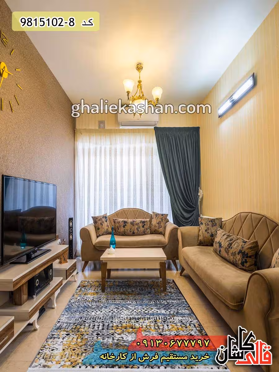 فرش وینتیج (کهنه نما) طرح سنتی زمینه نقره ای کاشان – گل برجسته