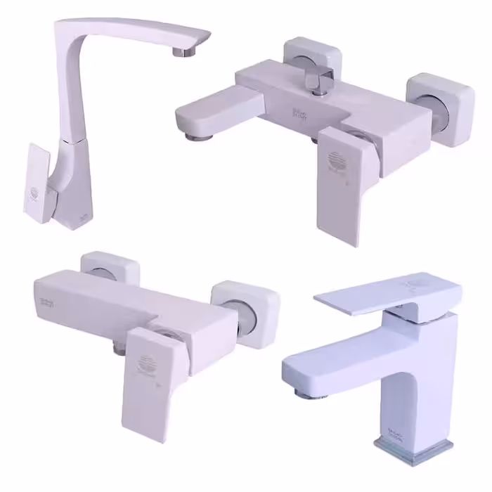 ست شیرالات شیبه مدل سپیدان سفید کروم(ارسال رایگان)