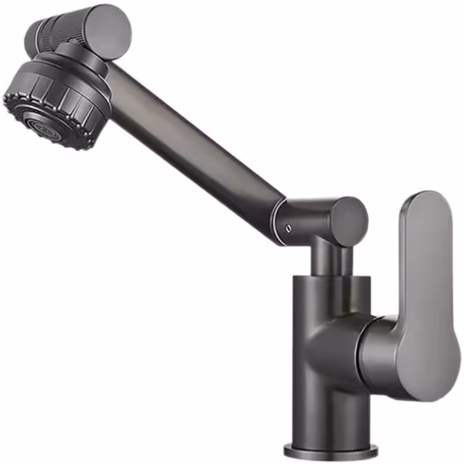 شیر آب بازویی تلسکوپی مدل واتر تپ(رنگ طوسی) (شیر متحرک 360درجه - شیر متحرک روشویی)