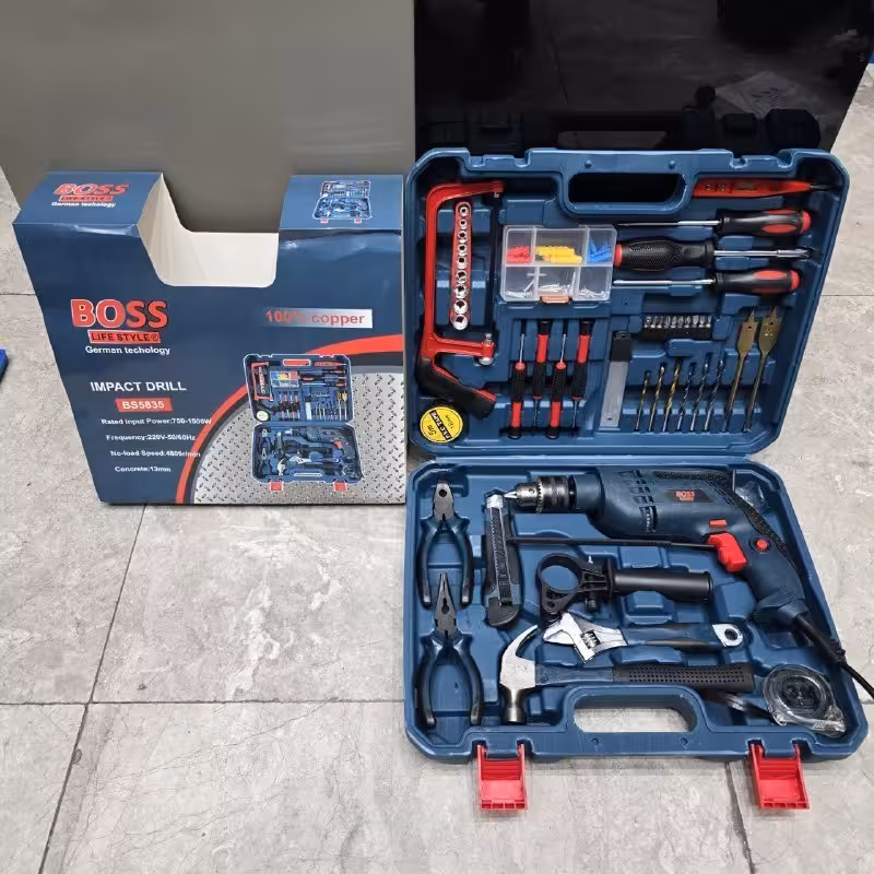 کیت دریل و ابزار حرفه ای 100 عددی جدید باس مدل 1_188