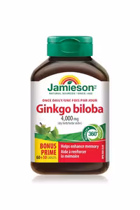 قرص جینکو بیلوبا 4000 میلی‌گرم Jamieson - بسته 90 عددی