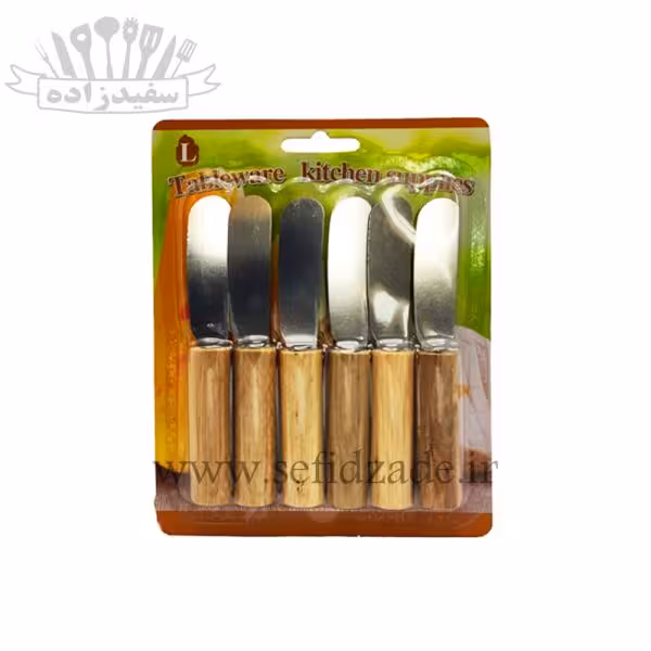 کارد صبحانه خوری دسته چوبی 6 پارچه