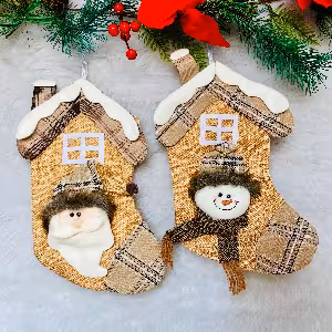 آویز جوراب کریسمس 35 سانت دو طرح کد 205-35