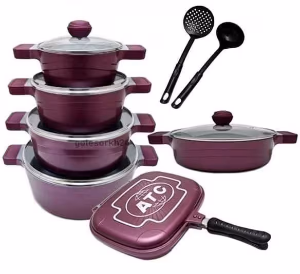 سرویس قابلمه 15 پارچه ای تی سی atc مدل A117 رنگ بنفش