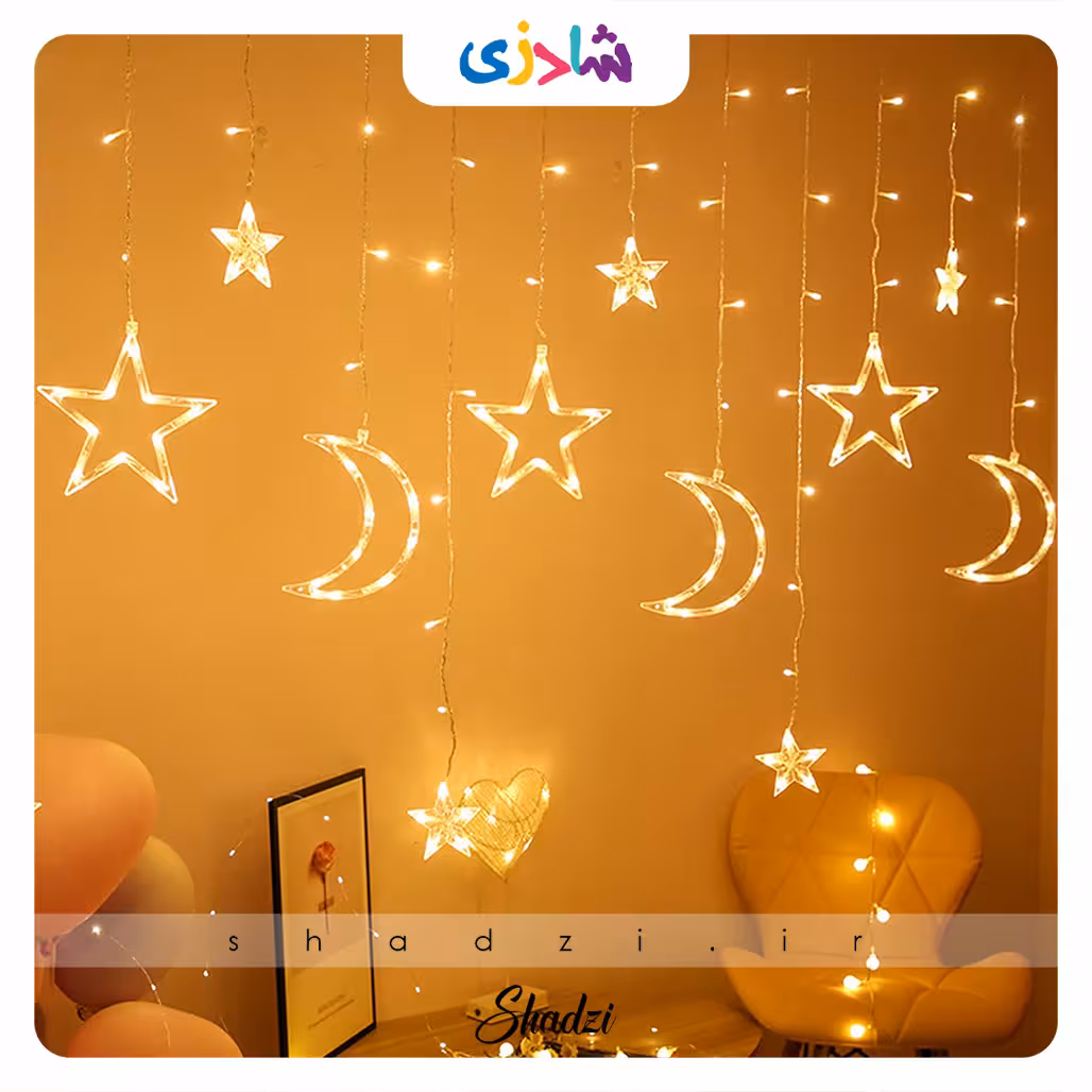 ریسه چراغدار ماه و ستاره نامتقارن