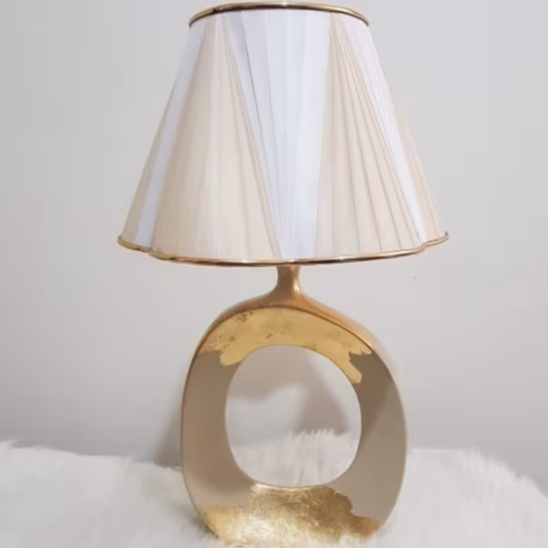 آباژور مدرن دایره  طرح گلدان ورق طلا