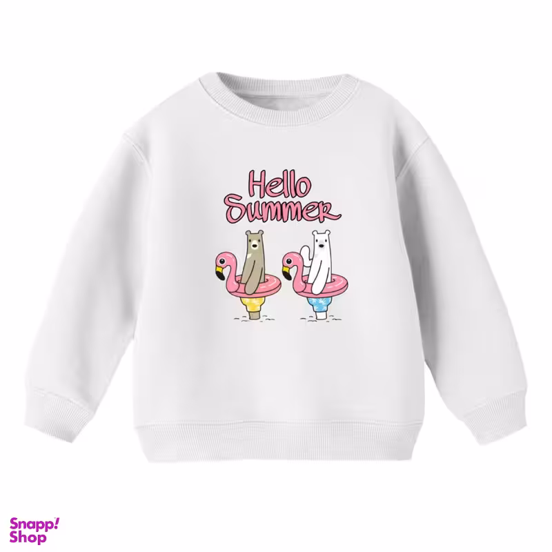 سویشرت بچگانه مدل تابستون رنگ سفید