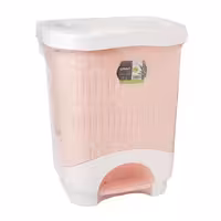 سطل زباله پدالی 4 گوش وانیلی بزرگ لیمون