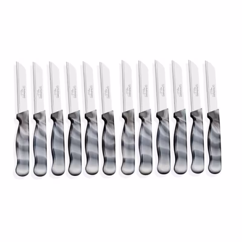 ست 12 عددی کارد میوه و سبزی با طرح مرمر خاکستری از برند زولینگن (Solingen) آلمان – انتخابی ممتاز برای آشپزخانه‌های خاص‌پسند