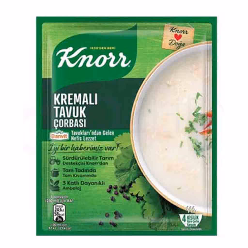 سوپ خامه ای آماده کنور Knorr Kremali Tavuk با طعم مرغ 65 گرم