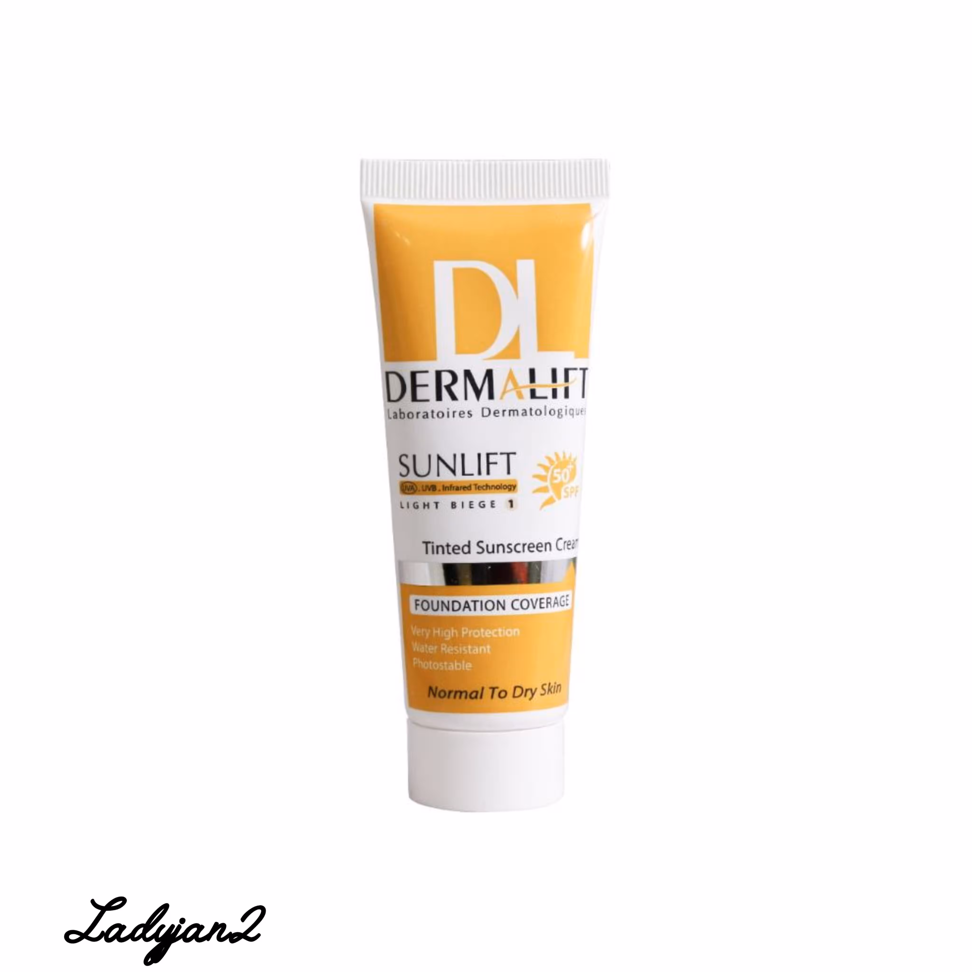 کرم ضد آفتاب SPF50 پوست خشک و معمولی بژ روشن شماره 1 درمالیفت 40 میلی لیتر