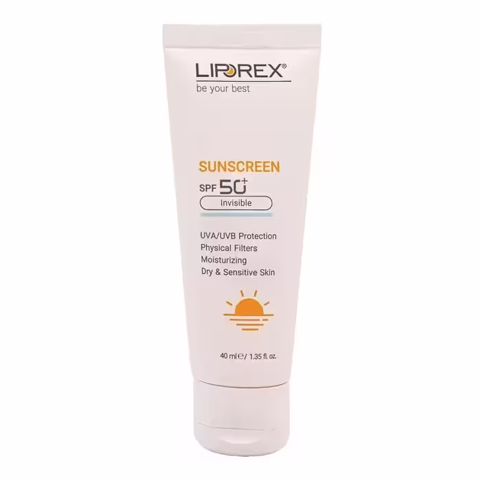 کرم ضد آفتاب پوست خشک لیپورکسSPF50 (بی رنگ) Sunscreen Cream SPF50 For Dry And Sensitive Skin