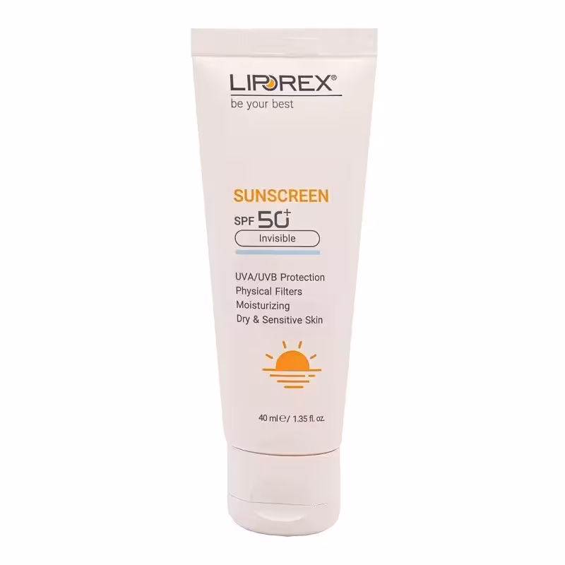 کرم ضد آفتاب پوست خشک لیپورکسSPF50 (بی رنگ) Sunscreen Cream SPF50 For Dry And Sensitive Skin