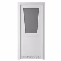 درب سفید مدرن داخلی مدل شیشه‌دار کد 30632