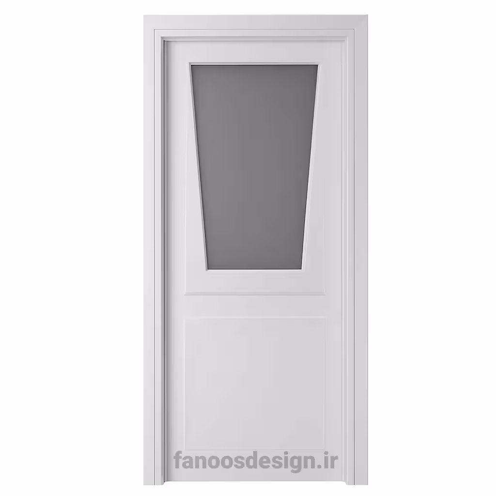 درب سفید مدرن داخلی مدل شیشه‌دار کد 30632