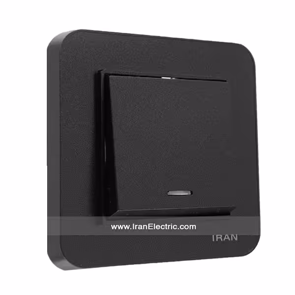 کلید یک پل (یکپل) ارس رنگی مشکی ایران الکتریک
