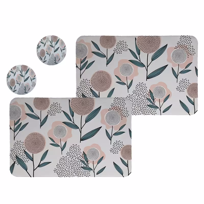 زیربشقابی طرح گل کد 8126 مجموعه 2عددی به همراه زیرلیوانی | کالا مکس