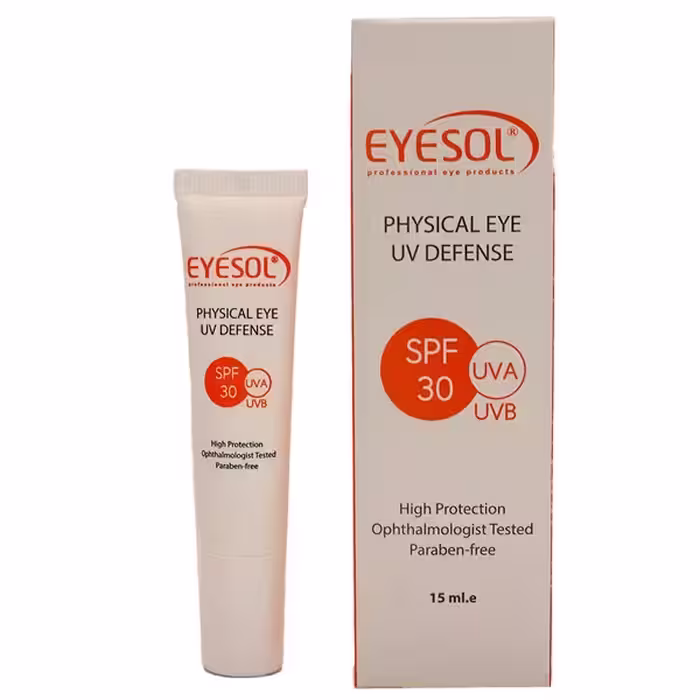 ضد آفتاب دور چشم بی رنگ آیسول 15 میلی لیتر | Eyesol Physical Eye Uv Defense 15 ml