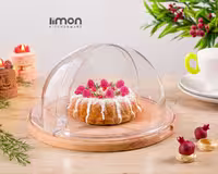 ظرف سرو کیک پایه چوبی