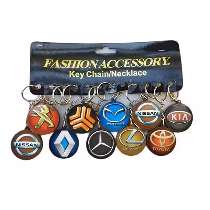 سرکلیدی چوبی طرح آرم ماشین بسته 1 عددی