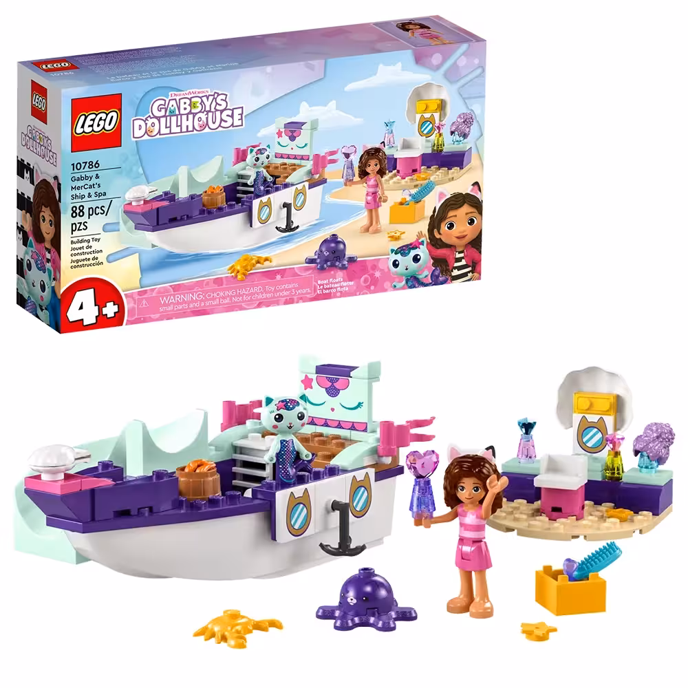 لگو گبی Gabby’s DollHouse مدل 10786 Gabby & MerCat’s Ship & Spa