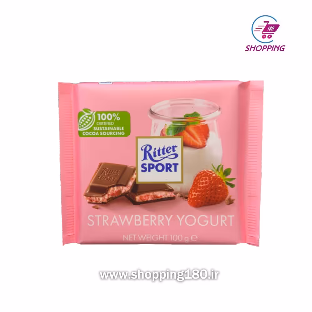 شکلات ریتر اسپرت ماست و توت فرنگی 100 گرم