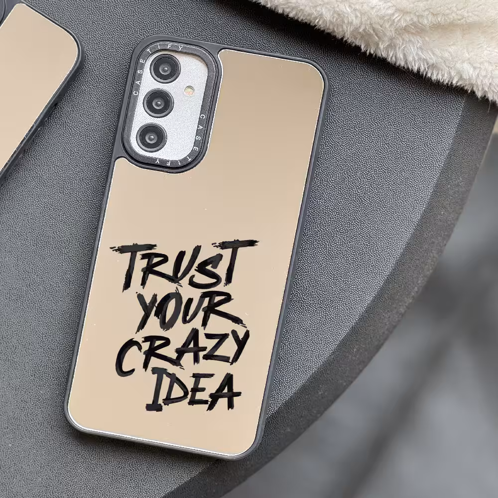 قاب آینه ای چاپی سفارشی (کد 0411) طرح crazy idea برای سامسونگ