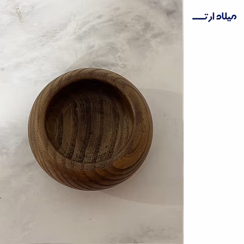 ظروف بتنی کاسه کروی طرح چوب قطر 7 ارتفاع 5 سانت
