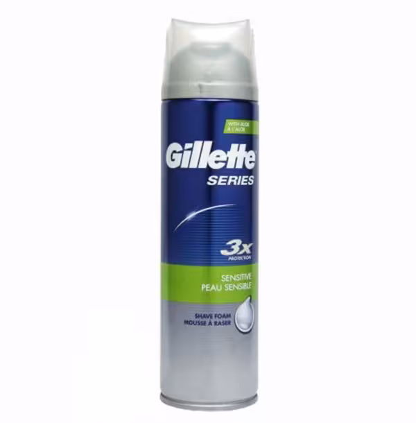فوم اصلاح ژیلت سری 3x مدل sensitive حجم 250ml
