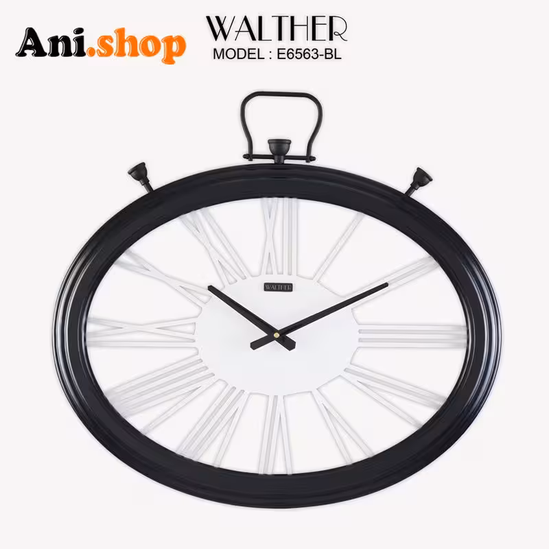 ساعت دیواری قطر 65ترکیب چوب و فلزE6563_BL