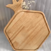 تخته گوشت چوبی چند ضلعی طرح تاج 