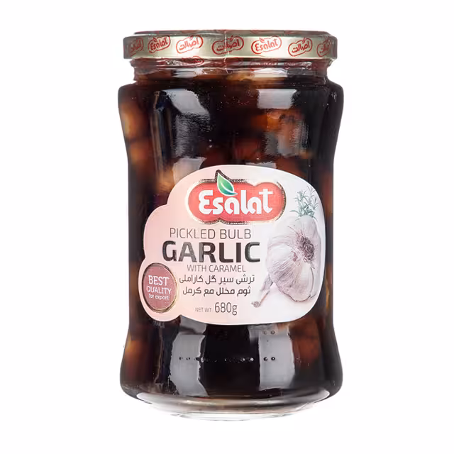 ترشی سیر گل کاراملی اصالت 680 گرمی