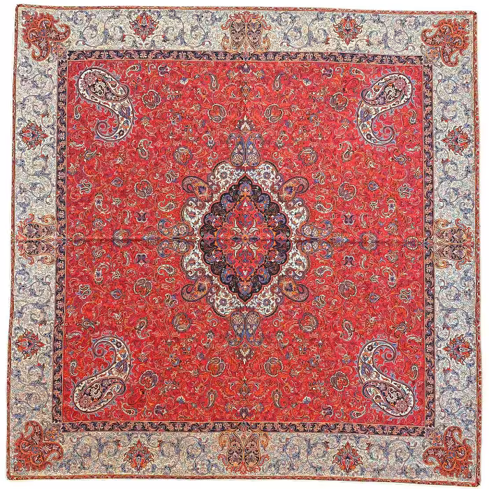 رومیزی مربع ترمه ابریشم کد TRM187